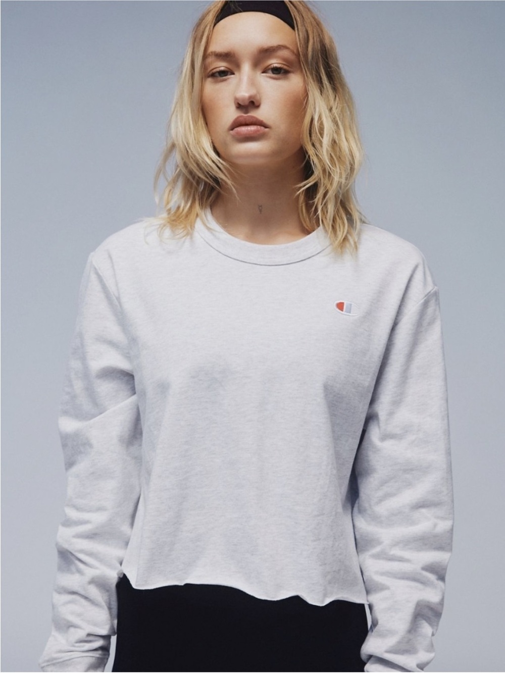 Champion Long Sleeve Crewneck with Small Chest Logo